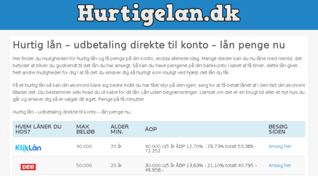 hurtigelan.dk