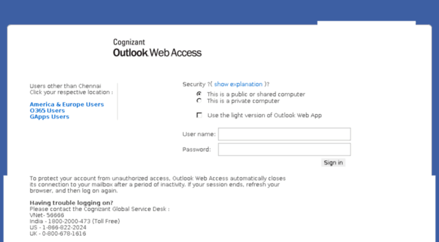 Hydmail Cognizant Com Outlook Web App Hydmail Cognizant