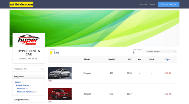 hyperrentacar.sahibinden.com
