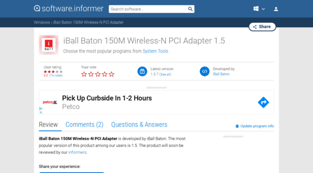 iball-baton-150m-wireless-n-pci-adapter.software.informer.com