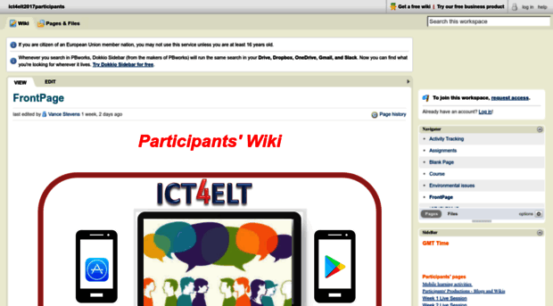 ict4elt2017participants.pbworks.com