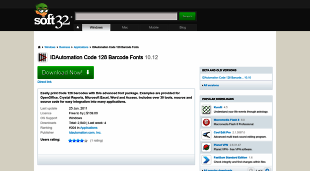 idautomation-code-128-barcode-fonts.soft32.com