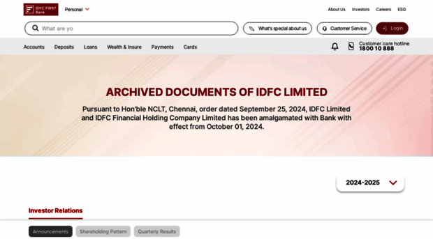 idfclimited.com
