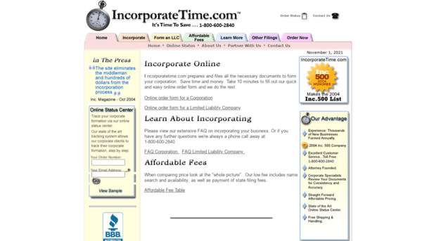 incorporatetime.com