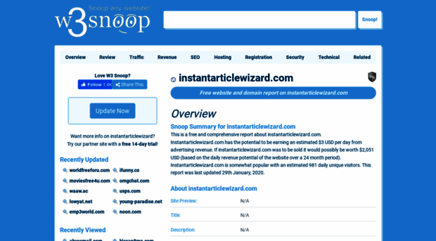 instantarticlewizard.com.w3snoop.com