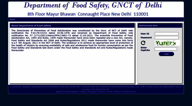 intrafoodsafety.delhigovt.nic.in