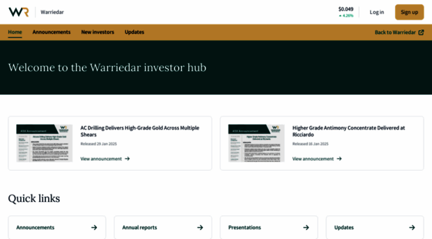 investorhub.warriedarresources.com.au
