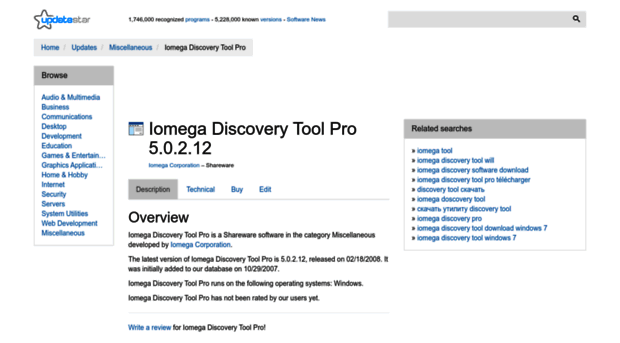 iomega-discovery-tool-pro.updatestar.com