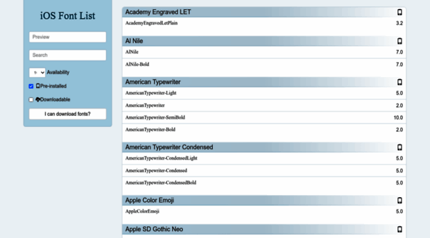 iosfontlist.com