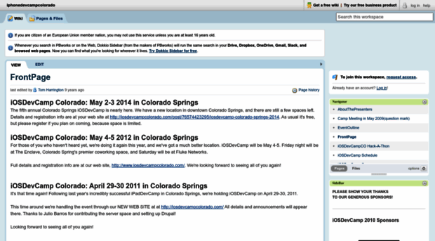 iphonedevcampcolorado.pbwiki.com