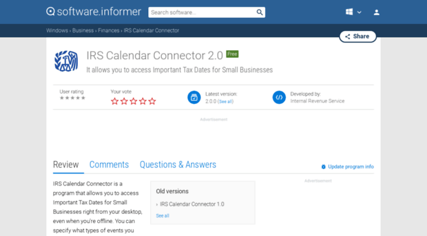 irs-calendar-connector.software.informer.com