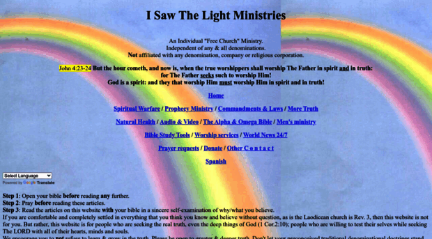 isawthelightministries.com