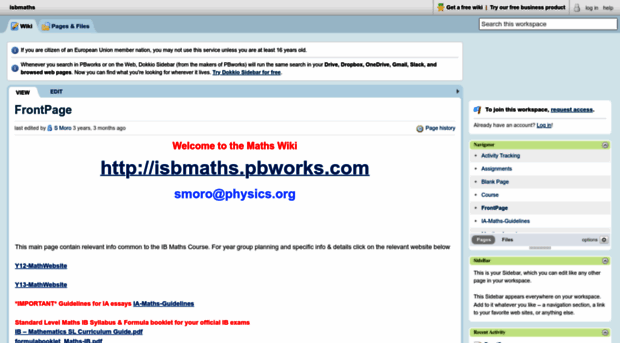 isbmaths.pbworks.com