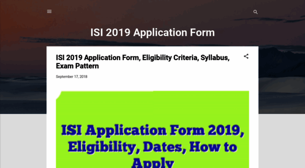 isi2019applicationform.blogspot.com