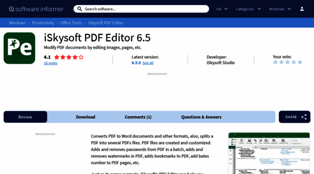 iskysoft-pdf-editor.informer.com