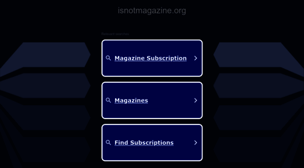 isnotmagazine.org