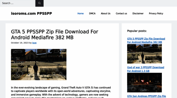 GTA 5 PPSSPP Zip File Download For Android Mediafire 382 MB