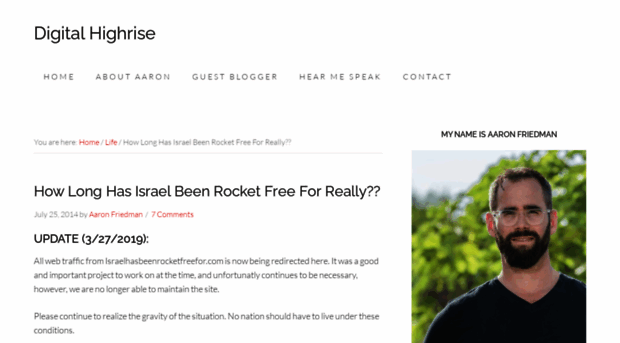 israelhasbeenrocketfreefor.com