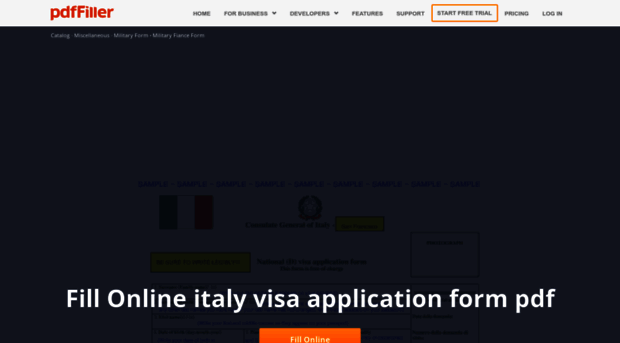 italy-visa-application-form-pdffiller-italy-visa-application-form