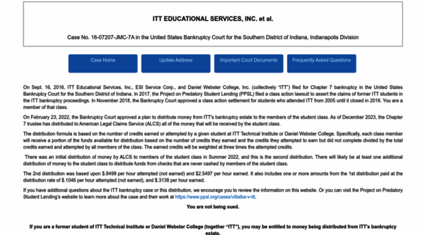 ittstudentclaimsettlement.com