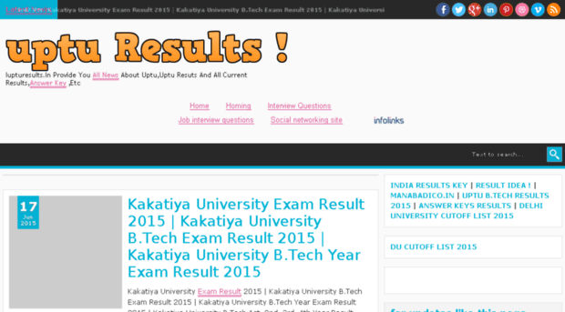 iupturesults.in