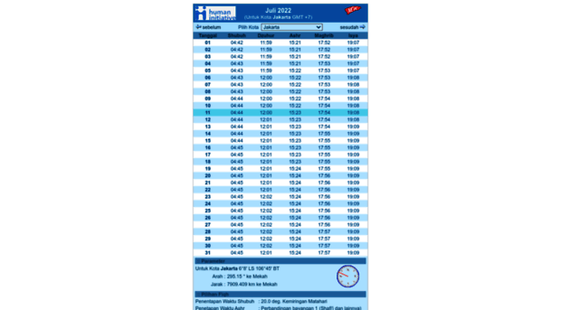 jadwal sholat bekasi