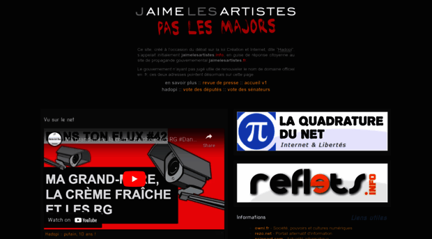 jaimelesartistes.info