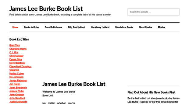 jamesleeburkebooklist.com