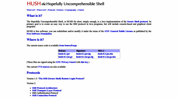 java-hush.sourceforge.net