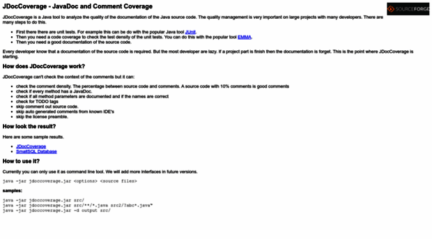 jdoccoverage.sourceforge.net