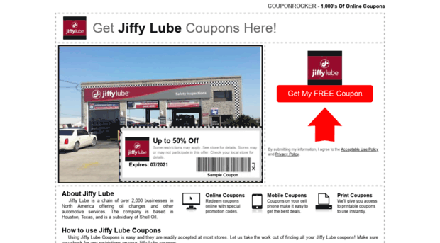 jiffylube.couponrocker.com