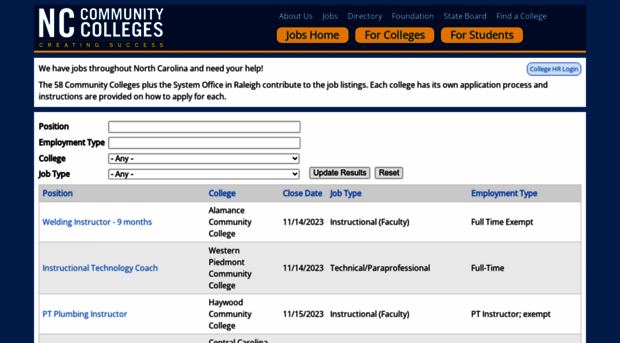 jobs.nccommunitycolleges.edu