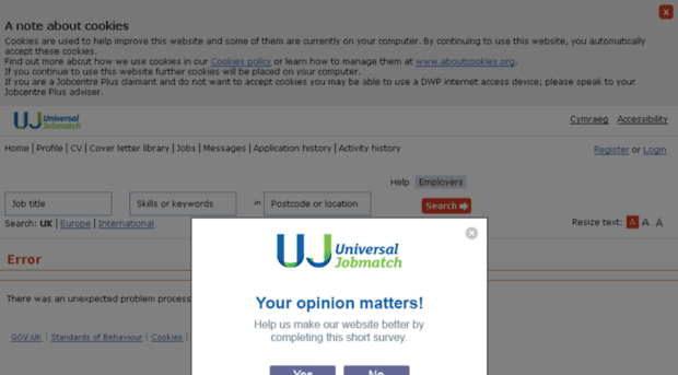 Jobmatch uk login universal Sign in