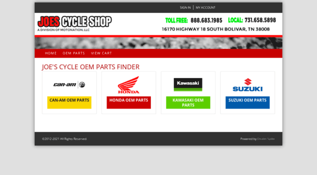 joescycle.dealerspikeparts.com
