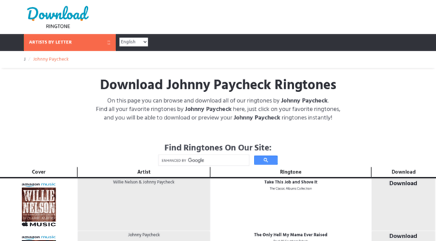 johnnypaycheck.download-ringtone.com