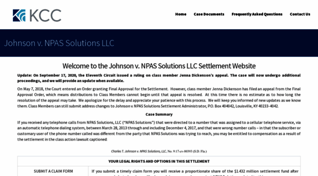 johnsonnpassolutionssettlement.com