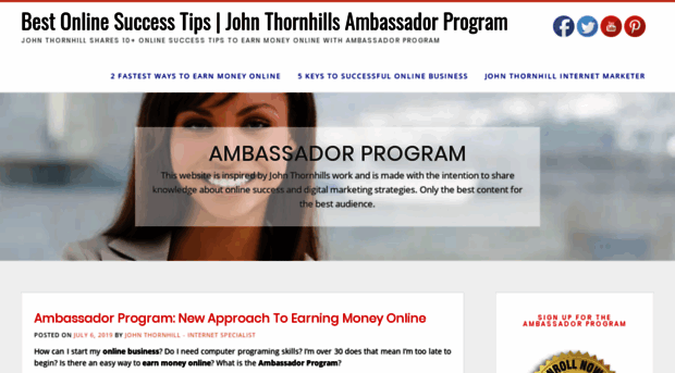 johnthornhillsambassadorprogram.com