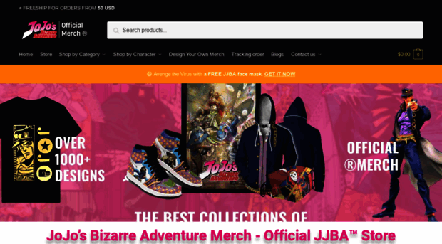 jojosbizarreadventuremerch.com