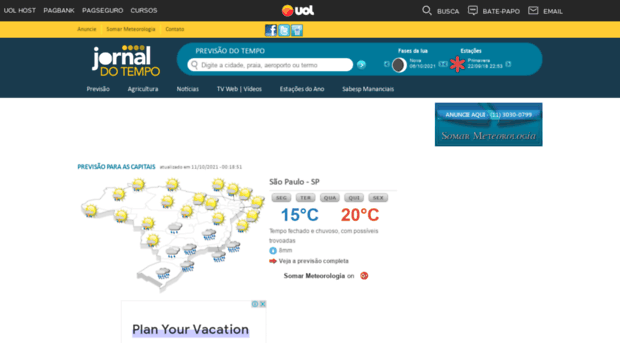 Previsão do tempo e clima  Meteorologia no Tempo Agora