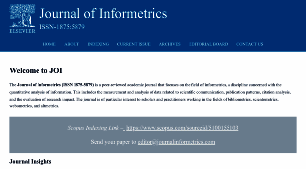journalinformetrics.com