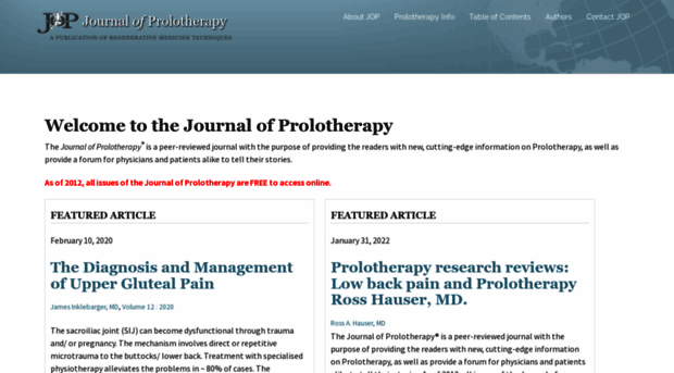 journalofprolotherapy.com