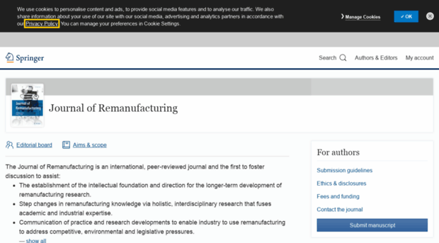 journalofremanufacturing.springeropen.com