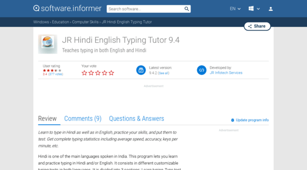 jr-hindi-english-typing-tutor.software.informer.com