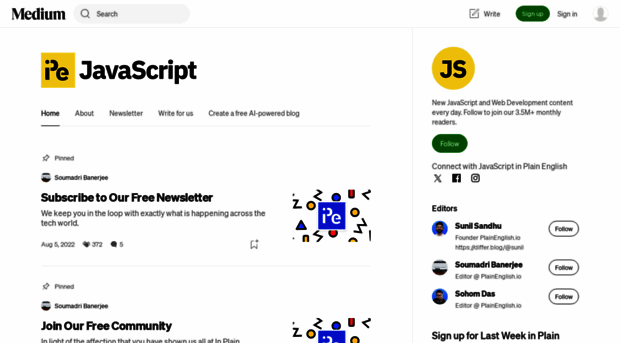 js.plainenglish.io - JavaScript in Plain English - Js Plain English