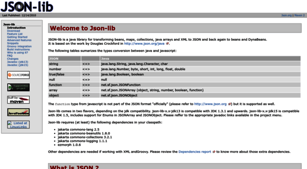 json-lib.sourceforge.net