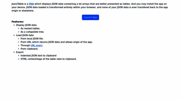 json2table.fonlow.org