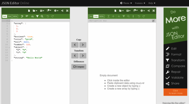 jsoneditoronline.com