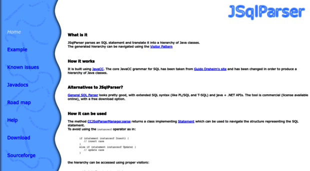 jsqlparser.sourceforge.net