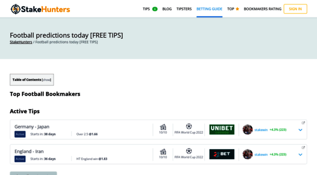Football ⚽ predictions for today & tomorrow ⭐ [FREE TIPS] 2023 -  StakeHunters