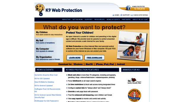 k9 web protection uninstall